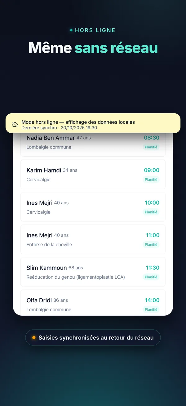 Hors ligne, « Même sans réseau » : planning consultable et saisies synchronisées au retour du réseau